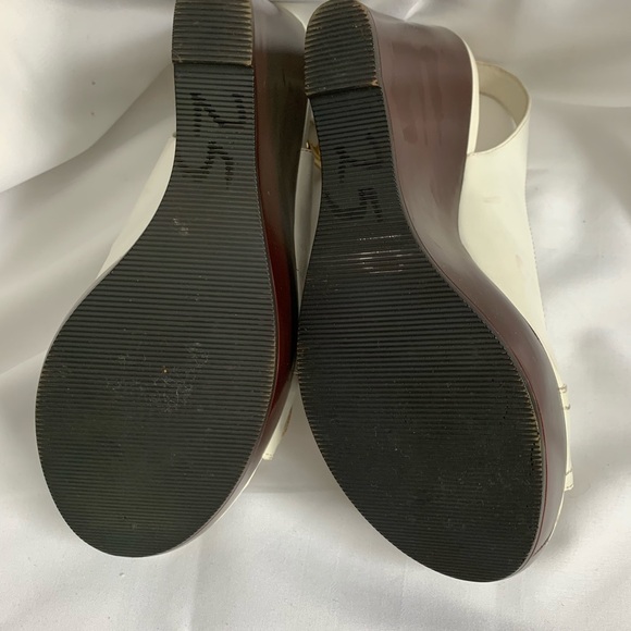 Nine West White Peep Toe Wedge - Picture 6 of 7